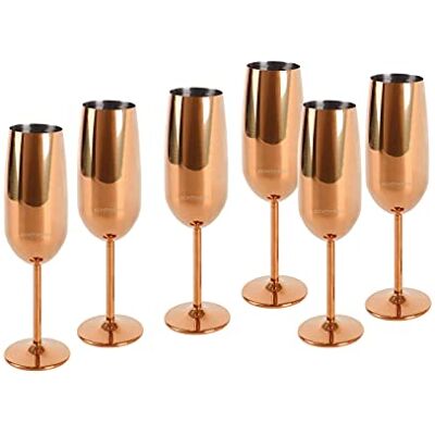 Set de Copas de Champagne ECHTWERK - 250ml, Cobre, Elegantes y Duraderas Set de Copas de Champagne ECHTWERK - 250ml, Cobre, Elegantes y Duraderas