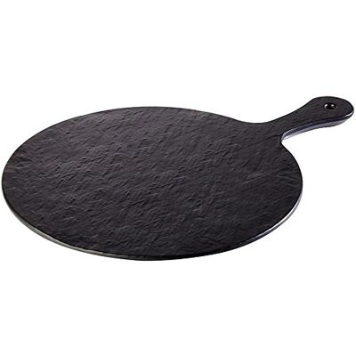 APS – Bandeja de Slate Rock de melamina, Negro, pizarra Look, Diámetro 30 cm, altura: 1,5 cm APS – Bandeja de Slate Rock de melamina, Negro, pizarra Look, Diámetro 30 cm, altura: 1,5 cm