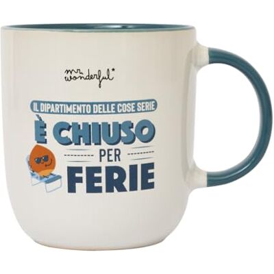 Mr. Wonderful Taza El departamento de las cosas serie está cerrado por vacaciones Taza de cerámica con mensaje divertido, ideal como regalo Mr. Wonderful Taza El departamento de las cosas serie está cerrado por vacaciones Taza de cerámica con mensaje divertido, ideal como regalo