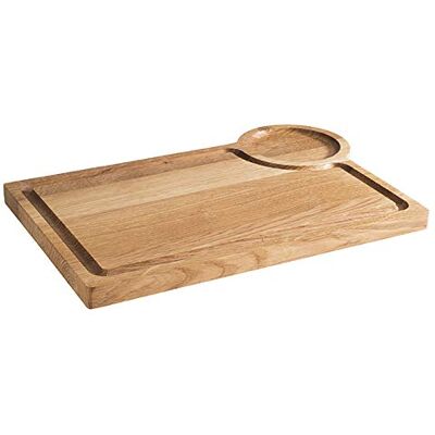 APS , Oak Tabla para servir (madera de roble aceitado, 9,5 cm de diámetro, 25 x 37 cm, altura de 2 cm) APS , Oak Tabla para servir (madera de roble aceitado, 9,5 cm de diámetro, 25 x 37 cm, altura de 2 cm)
