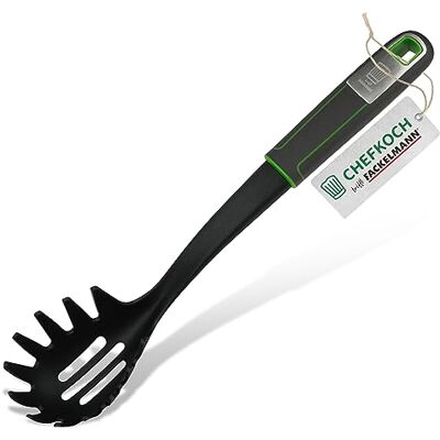 Fackelmann CHEFKOCH Pinzas para espaguetis premium – para servir espaguetis y otras pastas – Resistente al calor hasta 270 °C, mango suave al tacto, perfecto para ollas y sartenes revestidas – Longitud: 30,5 Fackelmann CHEFKOCH Pinzas para espaguetis premium – para servir espaguetis y otras pastas – Resistente al calor hasta 270 °C, mango suave al tacto, perfecto para ollas y sartenes revestidas – Longitud: 30,5