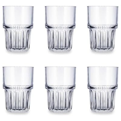 Quid Set de 6 vasos altos de vidrio 39 cl Transparente, Vidrio, formato alto, 6 piezas Quid Set de 6 vasos altos de vidrio 39 cl Transparente, Vidrio, formato alto, 6 piezas