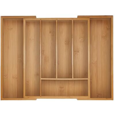 Relaxdays Cubertero, 5-7 Compartimentos, Organizador de Cubiertos Extensible, Cajón, 5 x 28-44 x 33,5 cm, Bambú, Natural Relaxdays Cubertero, 5-7 Compartimentos, Organizador de Cubiertos Extensible, Cajón, 5 x 28-44 x 33,5 cm, Bambú, Natural