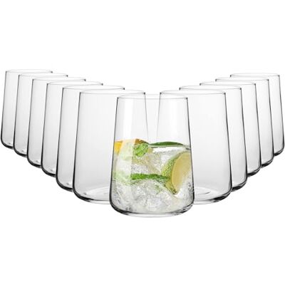 Krosno Vasos de agua Juego de 12, 490 ml, Colección Infinity Vasos para bebidas, zumos, ginebra, whisky, Cristal sin plomo, Apto para lavavajillas, Cristalería elegante, Idea de regalo Krosno Vasos de agua Juego de 12, 490 ml, Colección Infinity Vasos para bebidas, zumos, ginebra, whisky, Cristal sin plomo, Apto para lavavajillas, Cristalería elegante, Idea de regalo