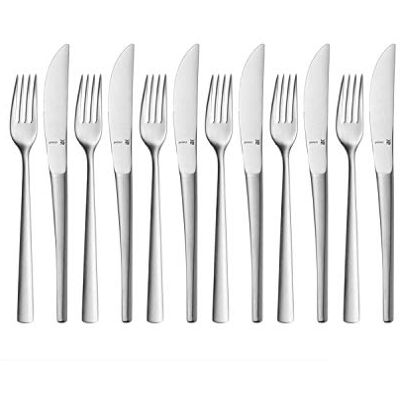 WMF Corvo Cromargan protect Juego de cubiertos de postre/desayuno de 12 piezas para 6 personas, acero inoxidable pulido, resistente a los arañazos, apto para lavavajillas WMF Corvo Cromargan protect Juego de cubiertos de postre/desayuno de 12 piezas para 6 personas, acero inoxidable pulido, resistente a los arañazos, apto para lavavajillas