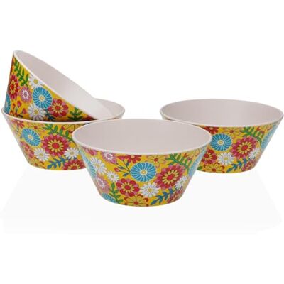 Versa Boles Flores de Estilo Moderno, Medidas(Al x L x An) 6,4 x 14,5 x 14,5 cm, Polietileno, Color Amarillo Versa Boles Flores de Estilo Moderno, Medidas(Al x L x An) 6,4 x 14,5 x 14,5 cm, Polietileno, Color Amarillo