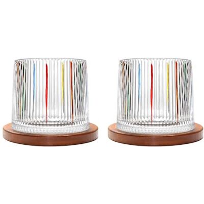 Uten Vaso de Whisky de Cristal, 275 ml/10 oz Vaso de Agua Giratorio, Posavasos de Bambú, Tacto Grueso, Adecuado para Beber Ron, Brandy, Cócteles, Café, Jugo, Relajarse y Descomprimir, 2 Pieza Uten Vaso de Whisky de Cristal, 275 ml/10 oz Vaso de Agua Giratorio, Posavasos de Bambú, Tacto Grueso, Adecuado para Beber Ron, Brandy, Cócteles, Café, Jugo, Relajarse y Descomprimir, 2 Pieza