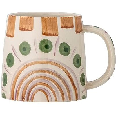 BLOOMINGVILLE Shama Taza con asa (cerámica, pintada a mano, 515 ml, 14,5 x 11 cm), color verde BLOOMINGVILLE Shama Taza con asa (cerámica, pintada a mano, 515 ml, 14,5 x 11 cm), color verde