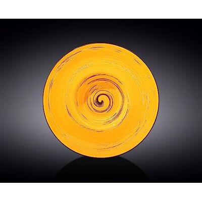 Wilmax Plato redondo de porcelana (24 cm de diámetro, 200 ml), color amarillo Wilmax Plato redondo de porcelana (24 cm de diámetro, 200 ml), color amarillo