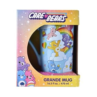 Pyramid Care Bears, Rainbow Friends, Classic 80s, Taza de cerámica grande para capuchino, 470 ml, talla única Pyramid Care Bears, Rainbow Friends, Classic 80s, Taza de cerámica grande para capuchino, 470 ml, talla única