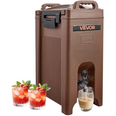 VEVOR Dispensador de Bebidas con Aislamiento, 19 L, con Grifo Antigoteo y Asa, Apto para Uso Alimentario, Ideal para Té, Café y Agua en Cafeterías y Restaurantes, Color Marrón, 425 x 257 x 655 mm VEVOR Dispensador de Bebidas con Aislamiento, 19 L, con Grifo Antigoteo y Asa, Apto para Uso Alimentario, Ideal para Té, Café y Agua en Cafeterías y Restaurantes, Color Marrón, 425 x 257 x 655 mm