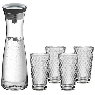 WMF Juego de 5 jarras de Agua básicas, Jarra de 1 l con 4 Vasos de Agua de 275 ml, Jarra de Cristal con Tapa, Tapa de Silicona, Cierre Closeup WMF Juego de 5 jarras de Agua básicas, Jarra de 1 l con 4 Vasos de Agua de 275 ml, Jarra de Cristal con Tapa, Tapa de Silicona, Cierre Closeup