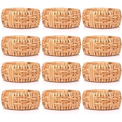 Alpha Juego de 12 servilleteros de ratán, servilleteros a Granel para decoración de Fiestas, Mesa de Comedor, para Diario, reuniones Familiares, Gran decoración de Mesa, Color Natural Alpha Juego de 12 servilleteros de ratán, servilleteros a Granel para decoración de Fiestas, Mesa de Comedor, para Diario, reuniones Familiares, Gran decoración de Mesa, Color Natural