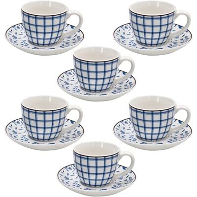 Tognana , Set de 6 tazas de café con plato 80 cc Cottage, New Bone China, Beige Tognana , Set de 6 tazas de café con plato 80 cc Cottage, New Bone China, Beige
