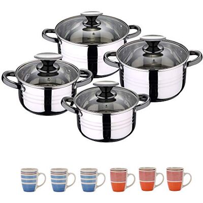 San Ignacio Set Hogar Cocina Batería 8 Piezas Y Set 6 Mugs, Multicolor San Ignacio Set Hogar Cocina Batería 8 Piezas Y Set 6 Mugs, Multicolor