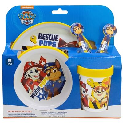Stor SET 5 PCS ANTIDESLIZANTE (PLATO, CUENCO, VASO Y CUBIERTOS) PREMIUM BICOLOR EN CAJA PAW PATROL BOY RESCUE PUPS Stor SET 5 PCS ANTIDESLIZANTE (PLATO, CUENCO, VASO Y CUBIERTOS) PREMIUM BICOLOR EN CAJA PAW PATROL BOY RESCUE PUPS