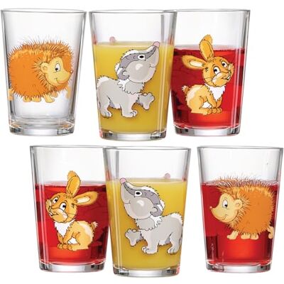 Ritzenhoff & Breker Juego de 6 vasos para niños, diseño de animales del bosque Ritzenhoff & Breker Juego de 6 vasos para niños, diseño de animales del bosque