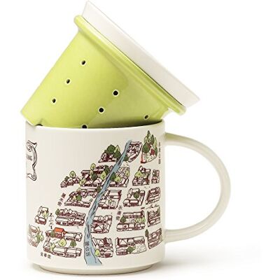 TEA SOUL Croci Taza de Porcelana con cerámica Estudio 330 ml de Filtro Color Lin TEA SOUL Croci Taza de Porcelana con cerámica Estudio 330 ml de Filtro Color Lin