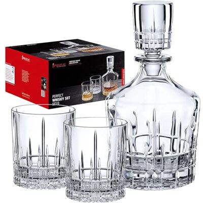 Spiegelau & Nachtmann Perfect Serve Juego de vasos de whisky, 3 piezas, decantador y dos vasos de cristal Spiegelau & Nachtmann Perfect Serve Juego de vasos de whisky, 3 piezas, decantador y dos vasos de cristal