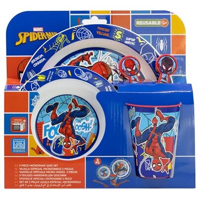 Stor SET MICRO 5 PCS (PLATO, CUENCO, VASO Y CUBIERTOS) EN CAJA SPIDERMAN MOB RULES Stor SET MICRO 5 PCS (PLATO, CUENCO, VASO Y CUBIERTOS) EN CAJA SPIDERMAN MOB RULES
