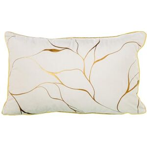 DRW Cojin Rectangular de Terciopelo Poliester con Cremallera en Crema y Dorado 50x10x30 cm DRW Cojin Rectangular de Terciopelo Poliester con Cremallera en Crema y Dorado 50x10x30 cm