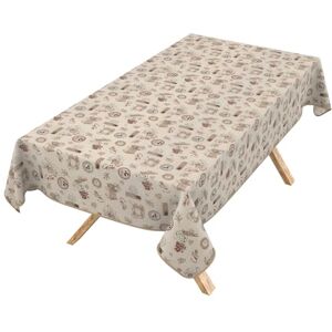 ANRO Mantel Lavable, Efecto Loto, fácil de Limpiar, de algodón y poliéster, Resistente a Las Manchas, para Exteriores, para jardín, café, café, 100 x 140 cm, con Ribete ANRO Mantel Lavable, Efecto Loto, fácil de Limpiar, de algodón y poliéster, Resistente a Las Manchas, para Exteriores, para jardín, café, café, 100 x 140 cm, con Ribete