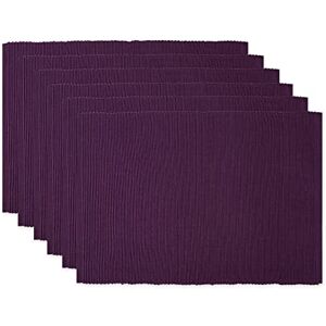 DII Lila Juego de 6 Platos de Tela Rectangulares - Juego de Vajilla DII Lila Juego de 6 Platos de Tela Rectangulares - Juego de Vajilla