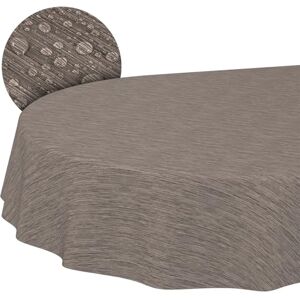 ANRO Mantel de Hule Lavable, Ovalado, con Borde Cortado, para Mesa de jardín, Color Beige y marrón, 140 x 220 cm ANRO Mantel de Hule Lavable, Ovalado, con Borde Cortado, para Mesa de jardín, Color Beige y marrón, 140 x 220 cm