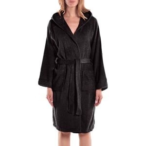 Caleffi Menorca Albornoz con Capucha, Negro, L Unisex-Adulto Caleffi Menorca Albornoz con Capucha, Negro, L Unisex-Adulto