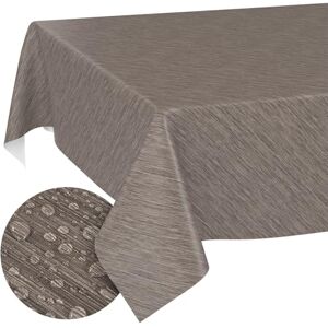 ANRO Mantel de Hule Lavable con Borde de Corte, Aspecto Textil, Beige, marrón, 220 x 140 cm, para Mesa de jardín ANRO Mantel de Hule Lavable con Borde de Corte, Aspecto Textil, Beige, marrón, 220 x 140 cm, para Mesa de jardín