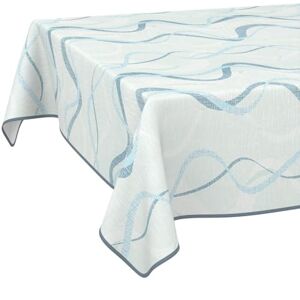 ANRO Mantel de Hule Lavable, fácil de Limpiar, Impermeable, Efecto Loto, para Exteriores, jardín, Ondas, Azul, 220 x 140 cm, con Dobladillo (Ribeteado) ANRO Mantel de Hule Lavable, fácil de Limpiar, Impermeable, Efecto Loto, para Exteriores, jardín, Ondas, Azul, 220 x 140 cm, con Dobladillo (Ribeteado)