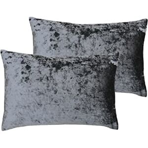 Paoletti Verona Polyester Filled Cushions (Twin Pack), Polyester, Pewter Paoletti Verona Polyester Filled Cushions (Twin Pack), Polyester, Pewter