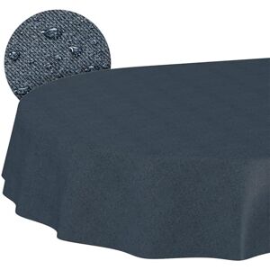 ANRO Mantel Lavable, Color Azul Oscuro, Aspecto de Lino, Ovalado, 220 x 140 cm, para jardín, Interior y Exterior, Impermeable, repele la Suciedad, fácil de Limpiar, Borde Cortado ANRO Mantel Lavable, Color Azul Oscuro, Aspecto de Lino, Ovalado, 220 x 140 cm, para jardín, Interior y Exterior, Impermeable, repele la Suciedad, fácil de Limpiar, Borde Cortado