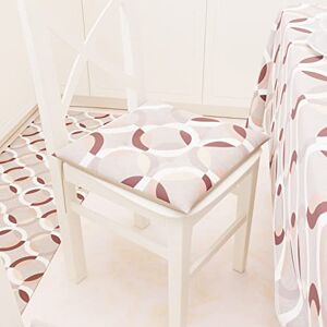 PETTI ARTIGIANI ITALIANI Juego de 6 Cojines para sillas de Cocina, 4 Puntos, algodón, con Lazos, 40 x 40 cm, 6 Unidades, diseño de círculos, Color Beige, Fabricado en Italia PETTI ARTIGIANI ITALIANI Juego de 6 Cojines para sillas de Cocina, 4 Puntos, algodón, con Lazos, 40 x 40 cm, 6 Unidades, diseño de círculos, Color Beige, Fabricado en Italia