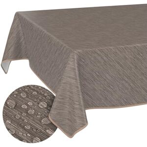 ANRO Mantel de Hule Lavable con Dobladillo de Lino, Aspecto Textil, Beige, marrón, 100 x 140 cm ANRO Mantel de Hule Lavable con Dobladillo de Lino, Aspecto Textil, Beige, marrón, 100 x 140 cm