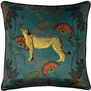 Paoletti Cubierta de cojín de terciopelo de guepardo tropical - Verde azulado - Talla única Paoletti Cubierta de cojín de terciopelo de guepardo tropical - Verde azulado - Talla única