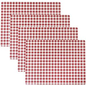 Benson Mills Juego de 4 manteles Individuales de Corcho Grueso para mesas de Cocina y Comedor, manteles fáciles de Limpiar (Juego de 4 rectangulares de 12 x 16 Pulgadas, Cuadros Rojos) Benson Mills Juego de 4 manteles Individuales de Corcho Grueso para mesas de Cocina y Comedor, manteles fáciles de Limpiar (Juego de 4 rectangulares de 12 x 16 Pulgadas, Cuadros Rojos)