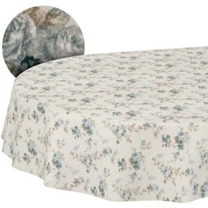 ANRO Mantel Lavable, Efecto Loto, fácil de Limpiar, de algodón y poliéster, Resistente a Las Manchas, para Exteriores, diseño de Rosas, Ovalado, 220 x 140 cm ANRO Mantel Lavable, Efecto Loto, fácil de Limpiar, de algodón y poliéster, Resistente a Las Manchas, para Exteriores, diseño de Rosas, Ovalado, 220 x 140 cm