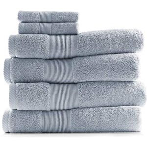 Toallas de baño de algodón Hearth & Harbor - Azul hielo - Juego de lujo Toallas de baño de algodón Hearth & Harbor - Azul hielo - Juego de lujo