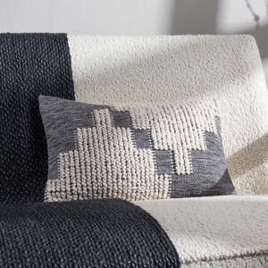 Funda de cojín con nudo tejido Himal - Algodón azul - 30x50 cm Funda de cojín con nudo tejido Himal - Algodón azul - 30x50 cm