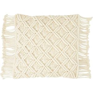 Mood collection Cojín estándar Estampado de macramé, 45 x 45 cm, Poliéster, Crudo, Talla única Mood collection Cojín estándar Estampado de macramé, 45 x 45 cm, Poliéster, Crudo, Talla única