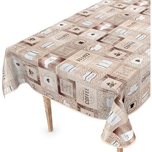 ANRO Mantel de Hule Lavable, 100 x 140 cm, con Dobladillo, Color café y café, fácil de Limpiar ANRO Mantel de Hule Lavable, 100 x 140 cm, con Dobladillo, Color café y café, fácil de Limpiar