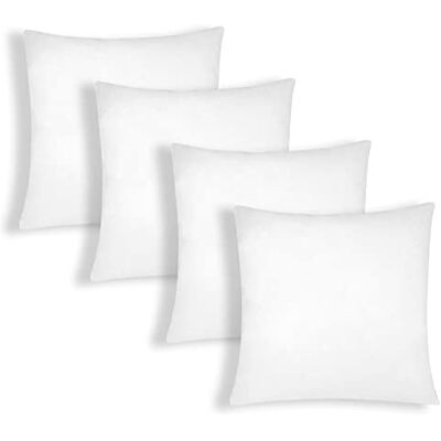 Mercury – Relleno de cojín Fibra Hueca siliconada (Pack 4, 50x50 CM) Relleno de Alta recuperación-Mullido, Hipoalergénicas Mercury – Relleno de cojín Fibra Hueca siliconada (Pack 4, 50x50 CM) Relleno de Alta recuperación-Mullido, Hipoalergénicas