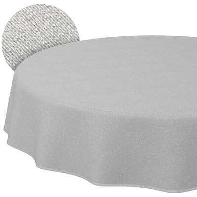 ANRO Mantel Lavable Gris Aspecto Lino Redondo 140 cm – Mantel de jardín Interior Exterior Impermeable Resistente a la Suciedad, fácil de Limpiar con Dobladillo ANRO Mantel Lavable Gris Aspecto Lino Redondo 140 cm – Mantel de jardín Interior Exterior Impermeable Resistente a la Suciedad, fácil de Limpiar con Dobladillo