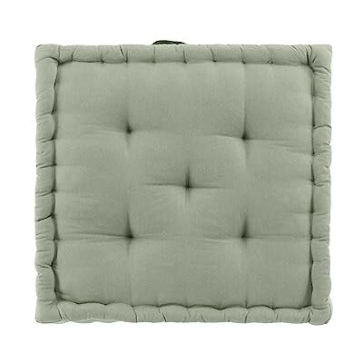 Douceur d'Intérieur Twily Cojín para Suelo, 50 x 50 x 10 cm, Salvia, algodón y poliéster Reciclado Douceur d'Intérieur Twily Cojín para Suelo, 50 x 50 x 10 cm, Salvia, algodón y poliéster Reciclado