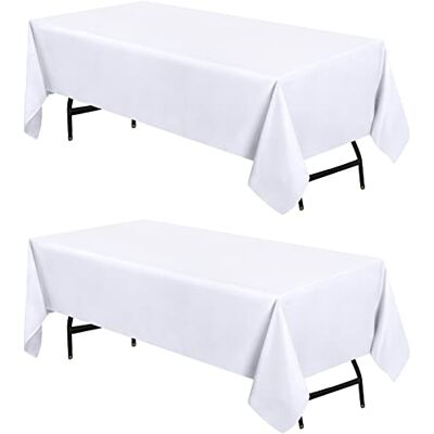 Utopia Kitchen Paquete de 2 manteles rectangulares Lavables a máquina, de poliéster, para Comedor, Fiestas de bufé, picnics, Eventos, Bodas y restaurantes (90 x 132 Pulgadas, Blanco) Utopia Kitchen Paquete de 2 manteles rectangulares Lavables a máquina, de poliéster, para Comedor, Fiestas de bufé, picnics, Eventos, Bodas y restaurantes (90 x 132 Pulgadas, Blanco)