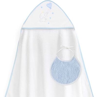 Interbaby Capa de Baño Bebe Blanco/Azul + Babero Toalla Bebe con Capucha 100% Algodón, 100x100cm, Unisex Suave, Cómoda, Ideal Recién Nacidos, Bebes y Niños Pequeños Diseño Globo Corazón Interbaby Capa de Baño Bebe Blanco/Azul + Babero Toalla Bebe con Capucha 100% Algodón, 100x100cm, Unisex Suave, Cómoda, Ideal Recién Nacidos, Bebes y Niños Pequeños Diseño Globo Corazón