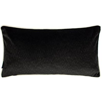 Almohadilla de terciopelo moteado con ribete contrastado - Negra - 30x60 cm Almohadilla de terciopelo moteado con ribete contrastado - Negra - 30x60 cm