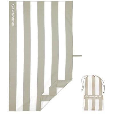 Lifeventure Toalla de Playa, Secado rápido, sin Arena, compacta, Ligera, antiolor, 100% reciclada, Incluye Bolsa, Rayas Beige, Grande, 150 x 90 cm Lifeventure Toalla de Playa, Secado rápido, sin Arena, compacta, Ligera, antiolor, 100% reciclada, Incluye Bolsa, Rayas Beige, Grande, 150 x 90 cm