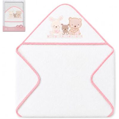 Interbaby Capa de Baño Bebé con Capucha Modelo Love Toalla 100% Algodón, Extra Suave y Absorbente, 100x100 cm Interbaby Capa de Baño Bebé con Capucha Modelo Love Toalla 100% Algodón, Extra Suave y Absorbente, 100x100 cm